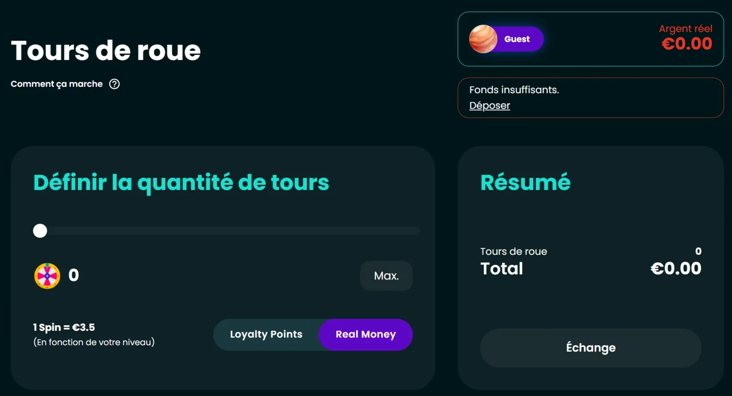 Space Slots Casino boutique de bonus