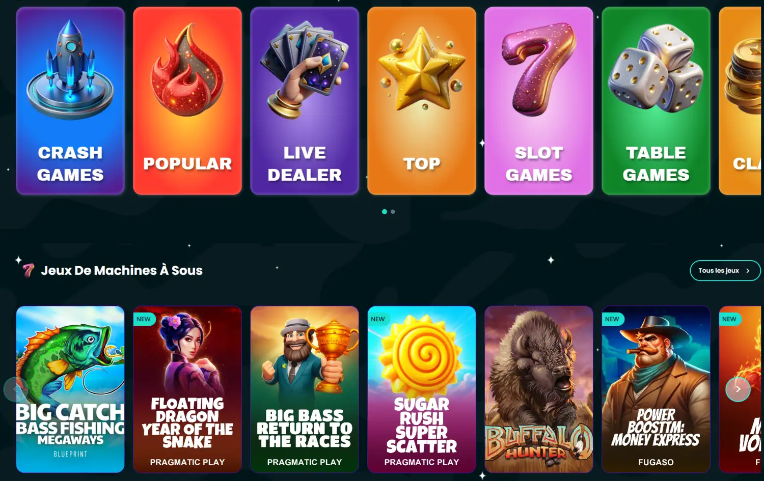 Space Slots Casino Page d'accueil
