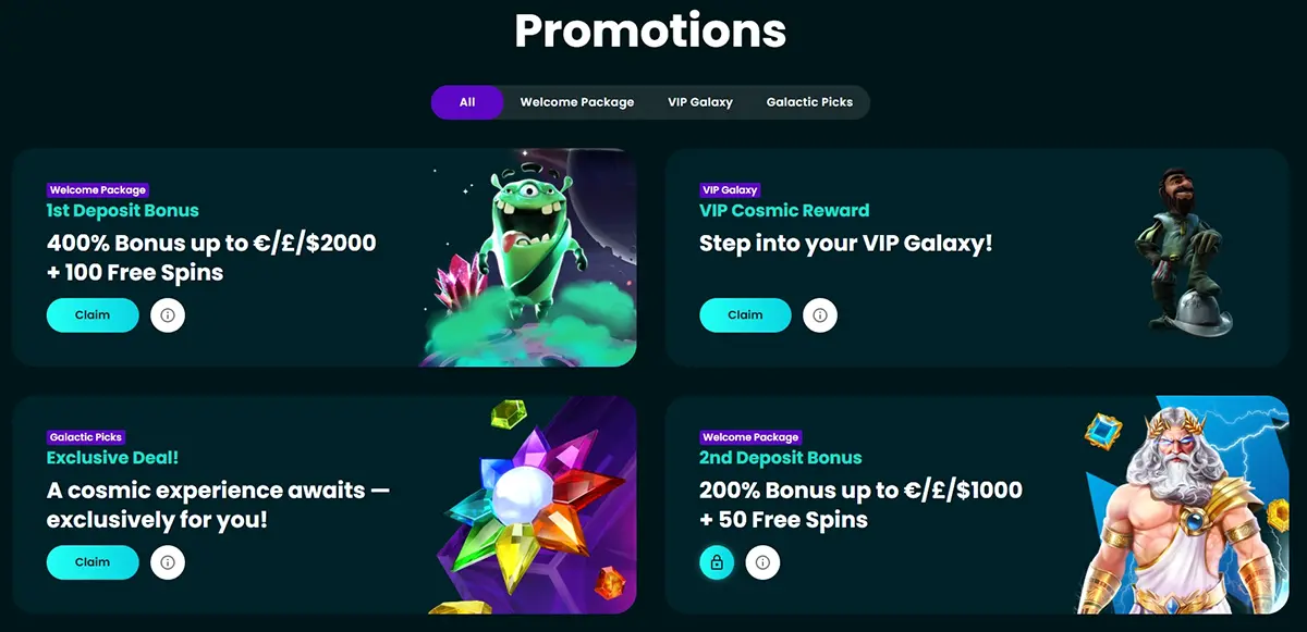 Space Slotz Casino Promotions