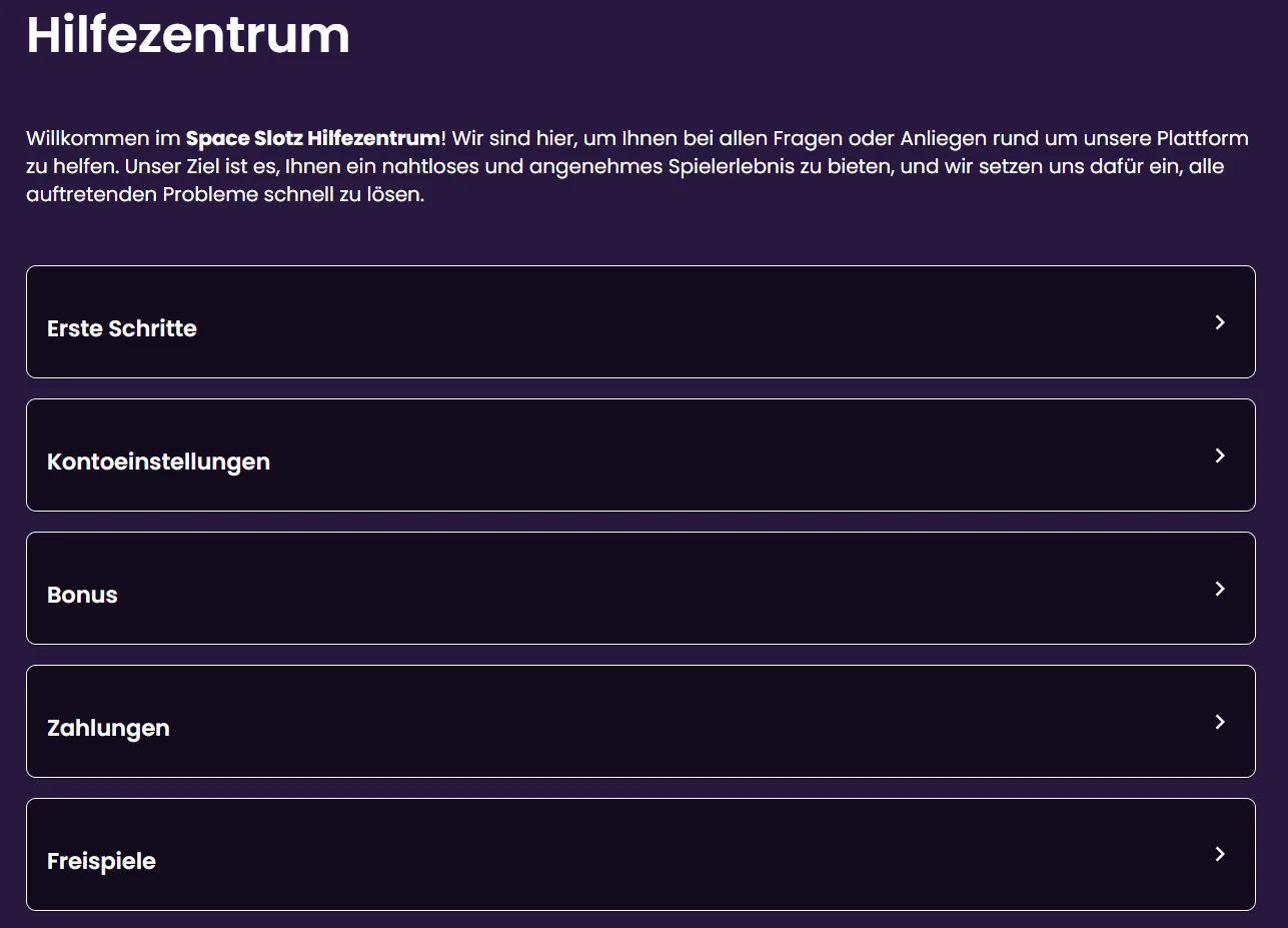 Space Slots Casino Kundenservice